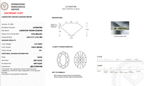 Diamante Ovalado de 1.07ct, Color Marrón Fantasía, Cultivado en Laboratorio, VS1 |   Diamante Ovalado de Laboratorio Certificado por IGI |   Anillo de Diamantes Sueltos Color Marrón Champán - Product Image 2