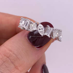 IGI/GIA Lab Grown Cut Diamond Vintage 14K Anillo de boda/compromiso amarillo Unisex Oro blanco fino para fiesta de aniversario-Worthy - Product Image 1