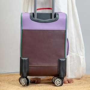 Personnalisé en gros 100% en cuir véritable voyage chariot bagage sac pour hommes femmes en cuir valise voyage chariot sac - Product Image 4