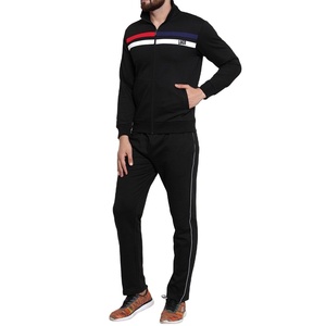 Wholesale Men's Polyester Sportswear Zipper <b>Jacket</b> With Track Pants Sweat Suit Set - Product Image 1