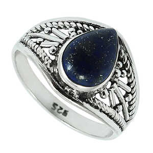 Latest Designs Pear Cut Lapis Lazuli Gemstone <b>Silver</b> <b>Rings</b> Crafted From 925 Sterling <b>Silver</b> Perfect Boho Jewelry For <b>Men</b> & Women - Product Image 1