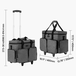 15.6 Inch Laptop Rolling Tote Bag Wheeled Briefcase with Detachable <b>Trolley</b> Cooler Bag for <b>Teacher</b> or Student - Product Image 6
