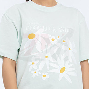 T-shirt personnalisé à col rond surdimensionné, coupe ample, manches courtes, imprimé floral, 100% coton, respirant, vêtements décontractés, printemps été - Product Image 4