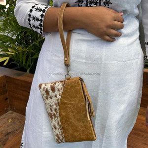 Venta al por mayor de moda de lujo de diseñador de cuero de vaca bolso de mano para las mujeres de alta calidad de cuero genuino cartera borla cremallera bolsa - Product Image 3