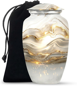 Wholesale Metal Cremation Urns for Adult Human Ashes Modern Design Funeral Supplies Casket <b>Memorial</b> <b>Keepsake</b> - Product Image 2