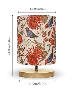 Decorative Table Lamp Fabric <b>Drum</b> <b>Shade</b> Wood Base Modern Bedside Pendant <b>Light</b> for Bedroom Home Decor - Product Image 4