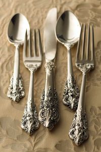 Antique Style Plated Cutlery <b>Set</b> Ornate Handle Flatware <b>Set</b> Premium <b>Spoon</b> <b>Fork</b> Knife <b>Set</b> - Product Image 3