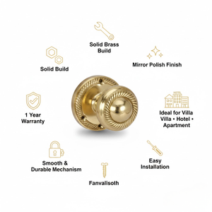 Manija de Puerta Moderna y Sencilla de Latón con Control por Voz para Mano Izquierda |   Instalación Fácil de Herrajes para Puertas de Apartamentos y Villas de Lujo 1 - Product Image 2