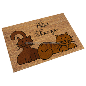 พรมเช็ดเท้ากันลื่นทำด้วยมือทำจากพีวีซีเส้นใยมะพร้าวมะพร้าวธรรมชาติพร้อมลายนกพิมพ์รูปสัตว์ที่สวยงามมีลวดลายเป็นกระจุก (75x45ซม.) - Product Image 5