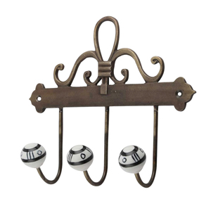 Modern Double Ball Wall Hook Heavy Duty <b>Metal</b> Robe and <b>Coat</b> <b>Hanger</b> with White Ceramic Spheres for Bathroom and Entryway Decor - Product Image 6