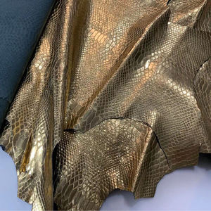Cuir pleine fleur fabriqué en Italie, peau exotique, 1,2 mm, peau de serpent dorée, peau de mouton, peau de serpent camouflage, cuir de chèvre pull-up - Product Image 5
