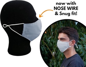 Masque facial réutilisable en coton 3 plis, masque en tissu à boucles auriculaires pour toutes les saisons, à porter au quotidien, noir, gris, bleu marine, vert, bleu clair - Product Image 4