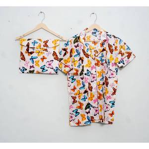 Ensemble de pyjama court en coton pour femmes, été, printemps, léger, imprimé floral, vêtements de demoiselle d'honneur, robe de nuit - Product Image 4