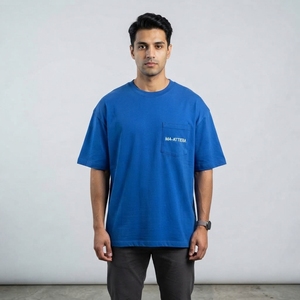 เสื้อยืดสีน้ำเงินลายกราฟิกนกอินทรี แขนสั้น สไตล์ลำลอง สำหรับผู้ชาย ขายส่ง - Product Image 2