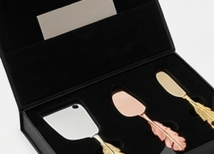 Stainless Steel <b>Cheese</b> <b>Knife</b> <b>Set</b> With Copper Feather Handles Dishwasher Safe Premium <b>Set</b> For Restautrant And Kitchen Use - Product Image 5