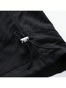 Veste matelassée coupe-vent à capuche noire pour homme, fermeture éclair partielle, style décontracté, coupe régulière, en polyester avec fermetures éclair, idéale pour l'automne - Product Image 4