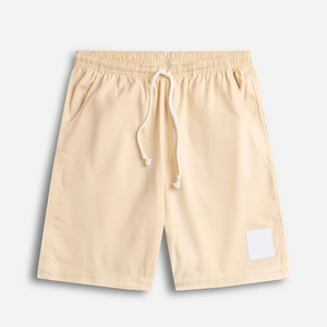 Venta al por mayor de pantalones cortos de algodón con cintura elástica y logotipo personalizado de FIFTH GEAR INTERNATIONAL, pantalones cortos de lana lisos de alta calidad para hombre. - Product Image 1