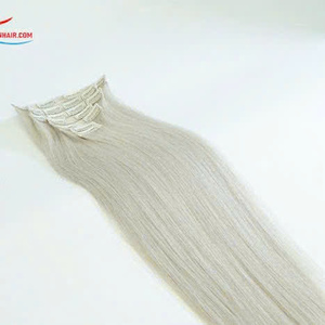 <b>clip</b> in hair extensions <b>silver</b> color combo available wholesale pieces with High Quality 100% Vietnamese Human Hair Extensions - Product Image 1