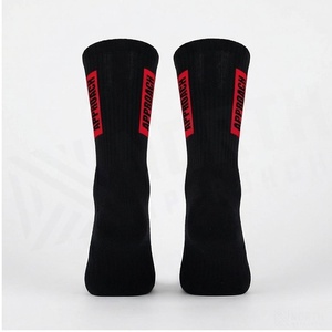 North Approach Crew Socks Black Red Letter Pattern Breathable Basketball Socks for Adults Summer Season - Product Image 2