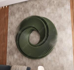 Décoration murale paramétrique Art Déco ronde en bois découpée au laser CNC avec fonction de suspension pour anniversaire et maison - Product Image 3