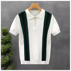 Chemise Polo Homme Tricotée Rayée de Luxe à Manches Courtes et Col Revers – Nouvelle Collection Été de Haute Qualité - Product Image 4