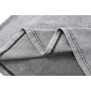 Camiseta Oversize de Algodón Gris para Hombre, Casual, Manga Corta, Cuello Redondo, Lavada, Color Sólido, Diseño Liso - Product Image 4