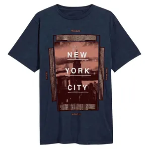 T-shirt en coton à manches courtes pour homme, coupe classique, imprimé New York City, col rond, design streetwear décontracté, logo sur le devant - Product Image 6