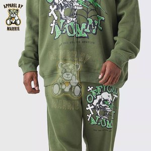Conjunto de Sudadera con Capucha y Pantalones Deportivos de Algodón Grueso, con Cierre, Impresión de Logotipo Personalizada, Marca Privada OEM, Ropa Deportiva de Alta Calidad para Hombre - Product Image 5