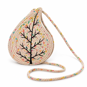 Bolso Bandolera Personalizable de Cuerda con Forma de Hoja y Diseño de Árbol, con Correa Larga para el Hombro, para Mujer, Venta al por Mayor, Ideal para la Playa - Product Image 1