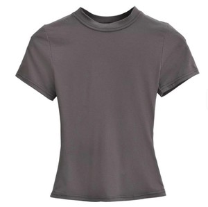 T-shirt de sport pour femme, coupe ajustée, manches courtes, 100% coton tricoté, séchage rapide, anti-rides, anti-boulochage, toutes saisons - Product Image 4