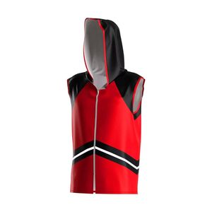 Gilet de boxe noir uni sans manches à capuche, veste d'entraînement durable et légère pour la lutte au ring - Product Image 4
