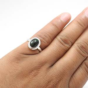 Fine Quality 925 <b>Silver</b> Jewelry Geometric Oval Cut Black <b>Opal</b> Gemstone <b>Ring</b> Women Fashion Vintage Style Bohemian Jewelry - Product Image 3