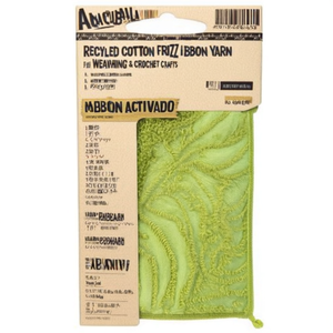 Fil de coton recyclé en ruban texturé, teint à la main, motif feuille, pour tissage et travaux au crochet - Product Image 2