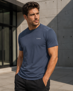 เสื้อสเวตเตอร์คอกลมทรงปกติสำหรับผู้ชาย F2WIN สีแดงเลือดหมู ผ้าโพลีเอสเตอร์/คอตตอน สวมใส่สบายในฤดูร้อน แห้งเร็ว มีโลโก้ด้านหน้า - Product Image 4