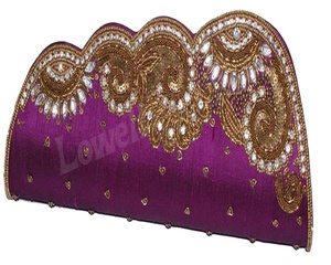 Hand Embroidery Designer Lowellcraft <b>Wedding</b> Party Gift <b>Clutch</b> Bag with Metal Ring Satin Material Stylish Ladies - Product Image 1