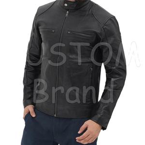 Veste en cuir de vache épaisse de haute qualité City 2025, style automne chaud, col montant, style de rue tendance, gants avant coupe-vent - Product Image 5