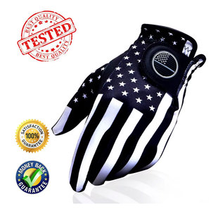 Guantes de Golf de Piel de Cabra con Diseño de Bandera Americana, Transpirables, con Relieve, para Hombre, Antideslizantes, con Cierre de Tirar, Deportivos - Product Image 5