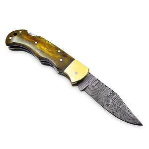 Cuchillo Plegable de Bolsillo THEWIZ CRAFTS TW-FK-003, Hoja de Acero 440C, Mango de Madera, Grado Industrial, para Exteriores, OEM, EDC, Camping - Product Image 4