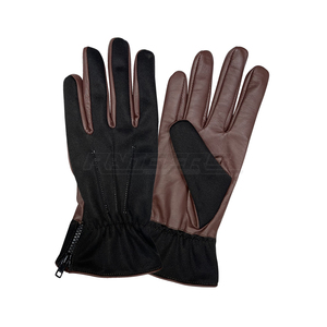 <b>Mens</b> Leather <b>Gloves</b> Stylish Brown Sheepskin Side Zipper Cuff Cold Weather Wear Bulk Custom Logo Winter Fashion <b>Gloves</b> - Product Image 1