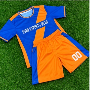 Tenue de football personnalisée, maillot de football bleu royal et orange, short de football, kit de football, impression personnalisée, logo personnalisé, commandes d'équipe - Product Image 2