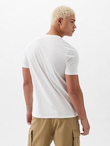 Camiseta de Algodón Blanca para Hombre, Manga Corta, Cuello Redondo, Corte Regular, Color Sólido, Diseño Liso de Punto Jersey - Product Image 5
