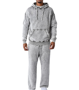 Professional Design Men <b>Acid</b> Wash Pullover Tracksuit <b>Drop</b> Shoulder Soft Fabric Comfortable Size 100% Cotton Fleece Best Quality - Product Image 1