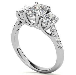 Oval Cut Geometric Moissanite <b>Ring</b> 925 Sterling <b>Silver</b> Rhodium Plated Luxury <b>Solitaire</b> Engagement Wedding Promise Bridal <b>Ring</b> - Product Image 2