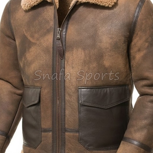 Brand New Sheepskin Men's Quilted Jacket with 100% Genuine Leather Breathable Luxury Quality OEM Service From Shearling Jacket - Product Image 3