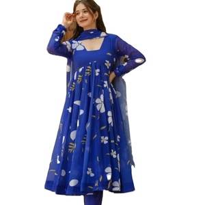 Ropa de Boda y Fiesta Hermoso Color Rosa y Verde Compre Kurtis Online a Bajo Precio Semi Cosido Kurti - Product Image 1