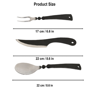 Ensemble de couverts médiévaux faits à la main en acier inoxydable, collection d'ustensiles de table de style vintage, couteau, fourchette et cuillère pour la maison et la cuisine - Product Image 2