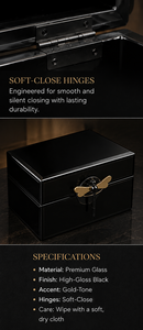 Luxury Black Mirror <b>Glass</b> Decorative Storage Box Set Dragonfly <b>Knob</b> Premium Jewelry Vanity Organizer Boxes Home Decor Lacquered - Product Image 4