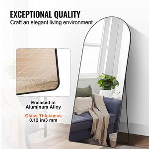 Specchio da terra grande in alluminio fatto a mano, 71FT X 32FT, autoportante, ad arco, da appoggiare e da appendere a parete - Product Image 4