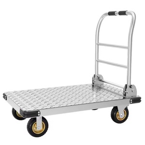 Four-Wheel Steel <b>Platform</b> Hand <b>Trolley</b>-Heavy Duty , Customizable for Shopping & Industrial Use - Product Image 1