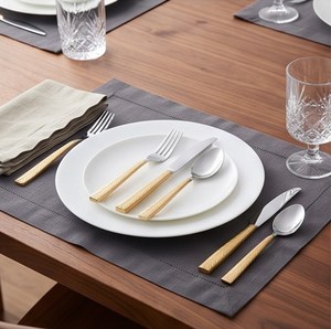 Ensemble de couverts de mariage de luxe à motif de feuilles, en acier inoxydable, avec poignées élégantes, compatibles lave-vaisselle - Product Image 5